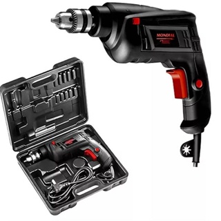 Furadeira De Impacto Black Mondial 550w Power 3/8 + Maleta