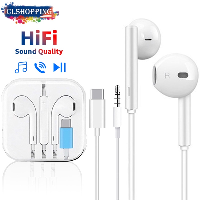 Fones De Ouvido USB C Para Samsung Galaxy S22 Ultra S21 FE S20 Z Flip 3 Dobras 2 A53 Com Intra-Auriculares Microfone Tipo iPad Pro Air Mini