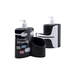 Dispenser Abraço Coza Basic 600 ml - 19,7 x 8,5 x 16,6 cm Preto