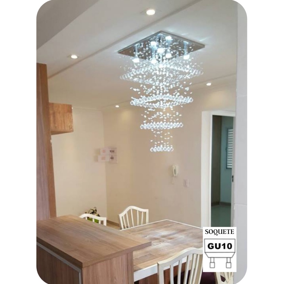 Lustre em Acrilico Modelo Torre com Até 2m