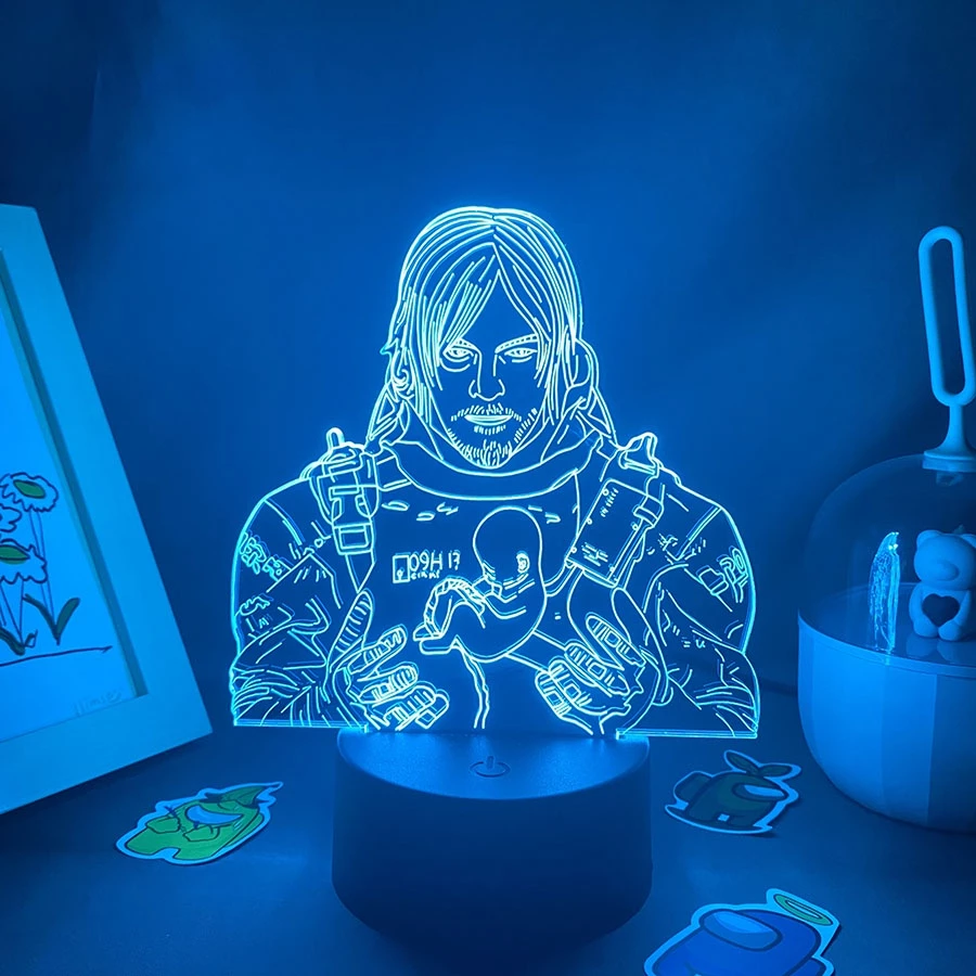Jogo Quente Morte Stranding Sam Porter Bridges 3D Led Neon Luz Noturna Presente Para Namorado Do Gamer Boyfriend Kid Bedroom Decor Lâmpada De Lava