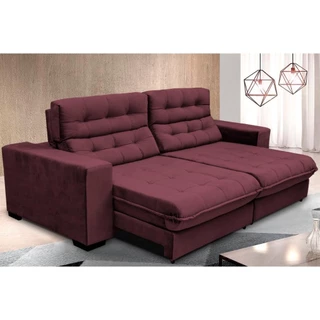 Sofá New Califórnia Molas ensacadas e Pillow Top 2,30 Vinho