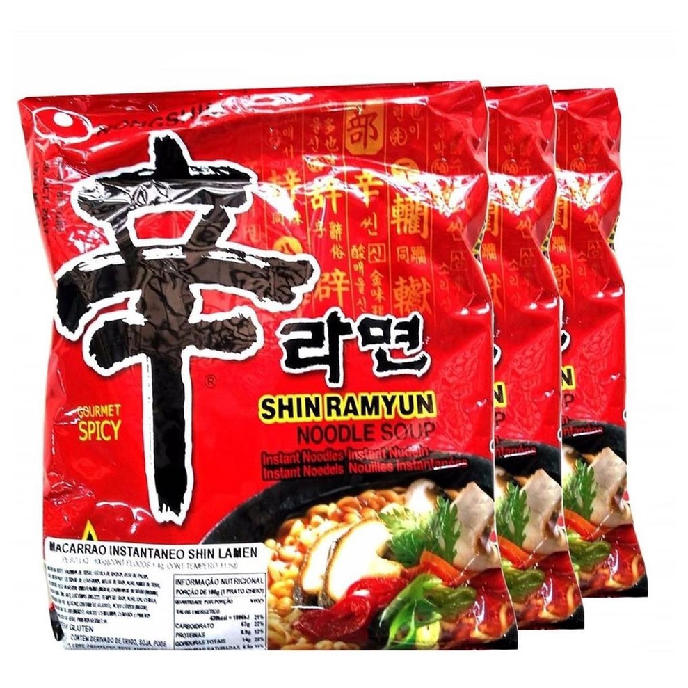 Lamen Coreano Shin Ramyun Picante 100gr Nongshim - Kit com 3 | Shopee ...