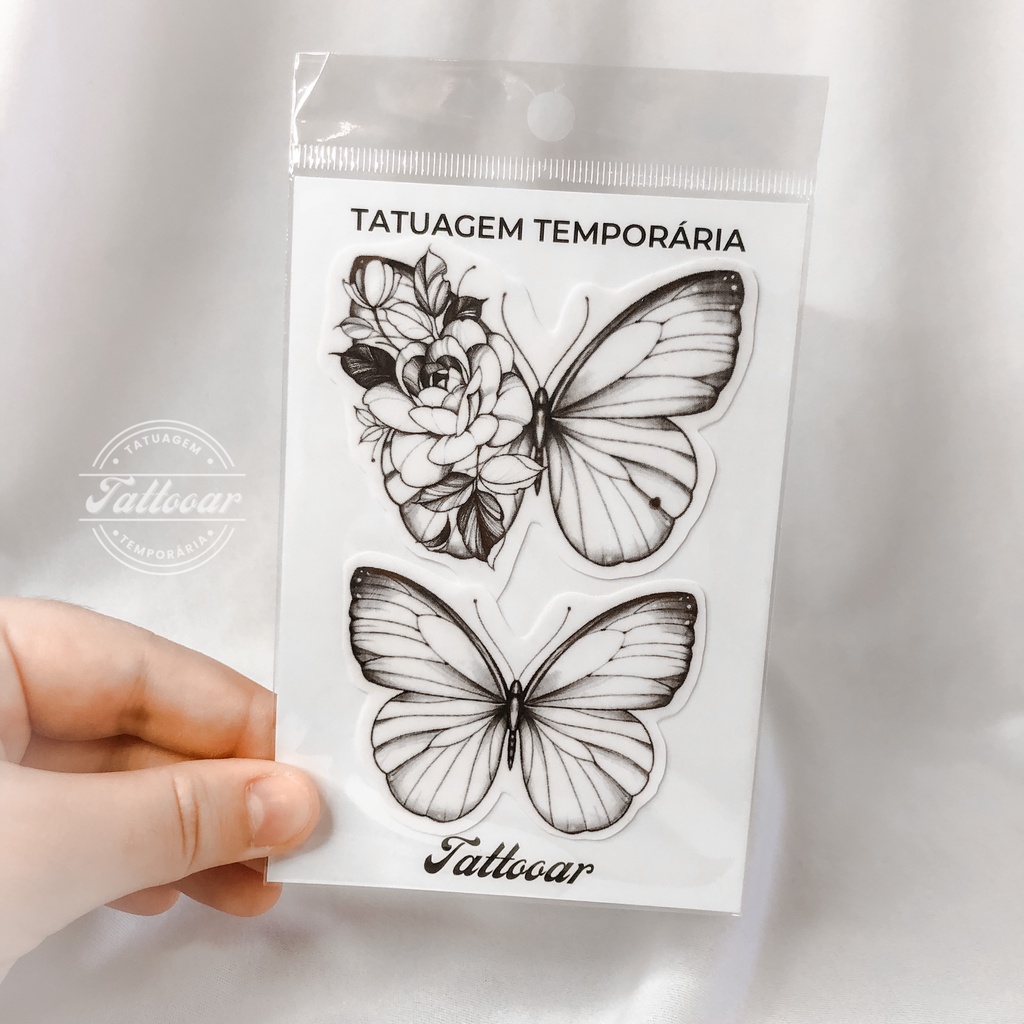 Half Butterfly and Half Flowers Tattoo Design Stencil/tattoo