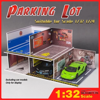 KLT Efeitos De Iluminação Do Estacionamento De Die-Cast Vehicles Cena De Exibição É Adequada Para 1 : 32 Escala 1 : 24 Modelo De Carro Em E Disparo De PVC Decoração De Coleção DIY