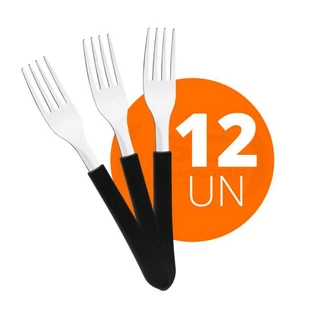 KIT 12 Garfos de Mesa Com Lâmina Aço Inox