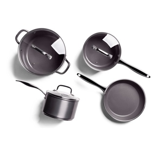 Jogo de Panelas com Fundo de Indução Brinox Ceramic Life Unique 4 Peças Cinza