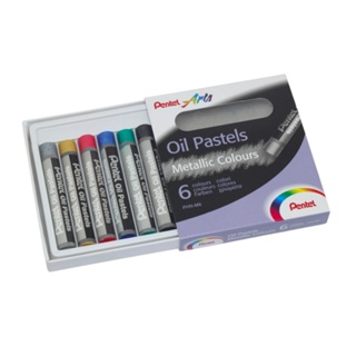 Giz Pastel Oleoso PENTEL Metálico c/ 6 Cores