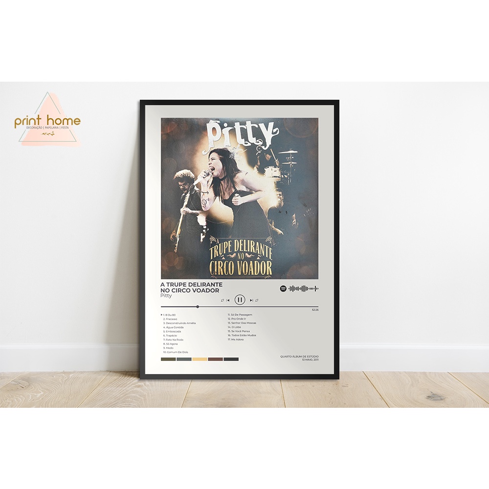 Quadro Placa MDF Spotify Pitty Trupe Delirante No Circo Voador | Shopee ...