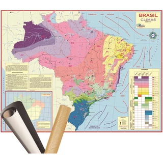 Mapa Brasil Climas Didático Escolar Poster Banner Geográfico
