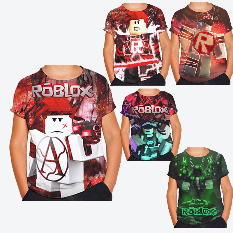 3-13 Anos De Idade ROBLOX Boys T-Shirt Virtual World Printing