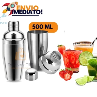 Coqueteleira Copo De Fazer Caipirinha Drinks 500ml Aço Inox 3 Peças para Bar Restaurantes Casa Adega