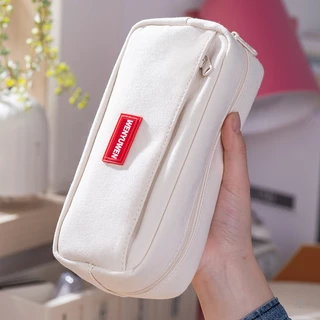 Caixa de lápis Caixa de papelaria Saco simples de grande capacidade Caixa de papelaria Versão coreana japonesa, estudante do ensino médio, estudante do ensino médio, menina, saco de lápis multifuncional