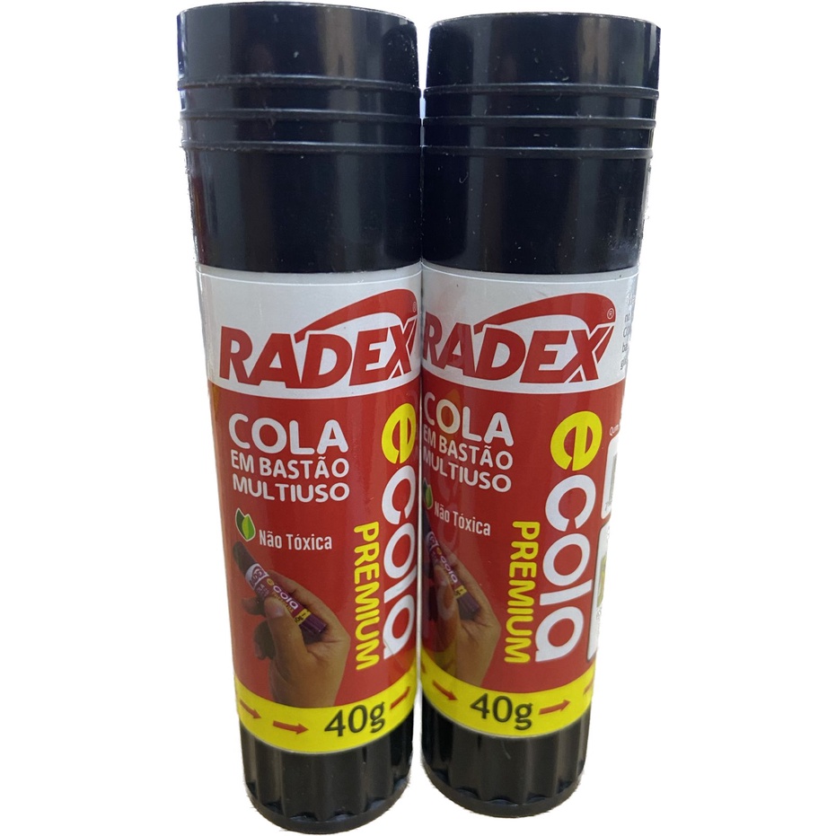 Cola Bastão Radex Ecola Premium 40g - Kit com 02 Colas ou Caixa Fechada ...