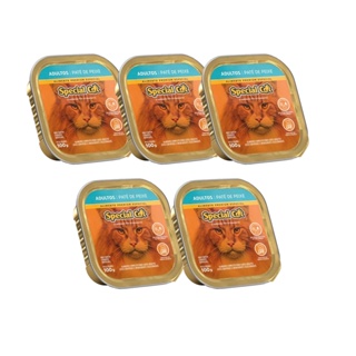 Kit 5 Rações Special Cat Patê Gatos Adultos Peixe 100g