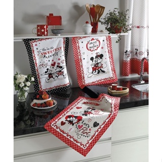 Kit 3 Panos De Copa Felpudo Prata Mickey E Minnie Dohler