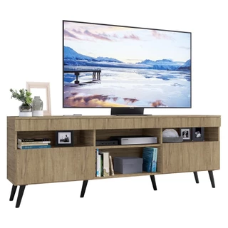 Rack Retrô para TV até 65" Multimóveis Paris FG3327 com 2 Portas Rustic/Preto