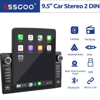 ESSGOO Carplay Android 9.5 " Rádio Estéreo Para Carro Bluetooth MP5 Vedio Reprodutor De Multimídia 2 Din Espelho link FM USB AUX