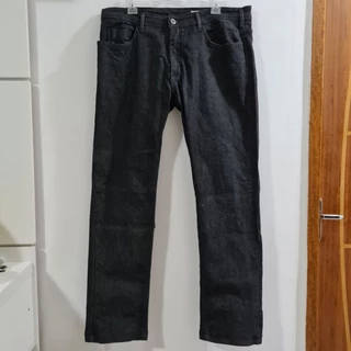 Calça Jeans Preta Reta Masculina - Marfinno Renner Tamanho 46