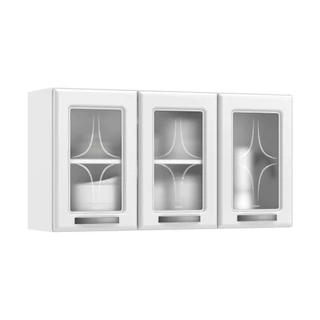 Armário de Cozinha de Aço Aéreo 105cm Triplo Amanda Multimóveis CR6053 Branco