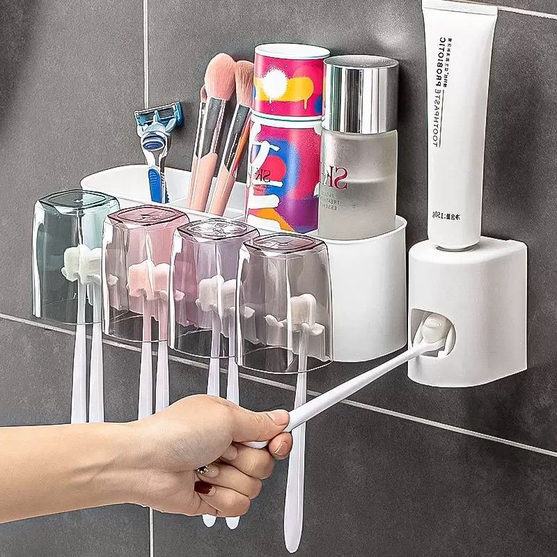 Dispenser de Creme Dental Pasta de Dente Suporte Escova Dente
