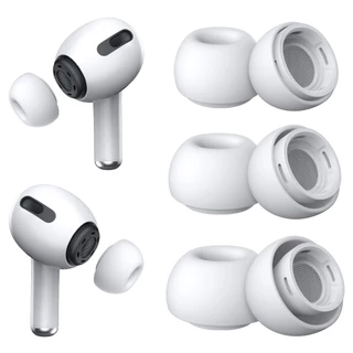 Borracha Borrachinha Fone Ouvido Airpods Pro Silicone Premium Facil Encaixe Tela Anti Poeira Branco
