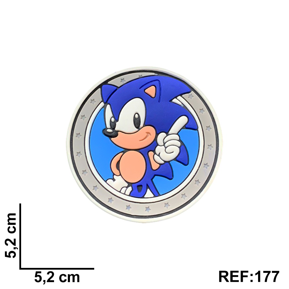Apliques de Personagens Sonic Emborrachados-pct C/6 Unid