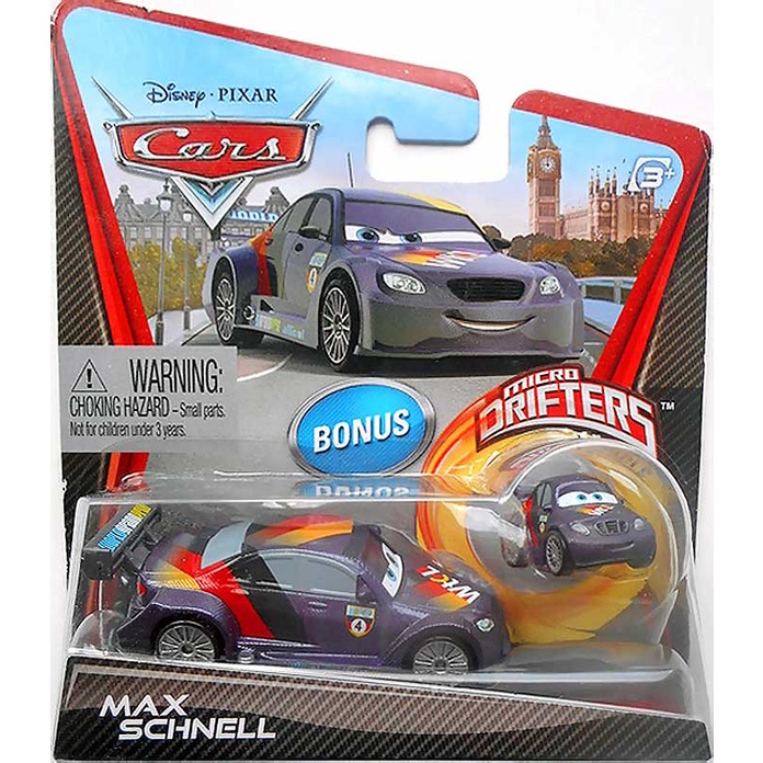 Disney Cars 2 Max Schnell com Micro Drifters veiculo Mattel