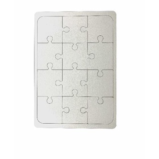 Puzzle de madeira branco para sublimação 60 peças 25x36cm