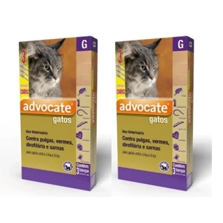 2 Antipulgas Advocate Para Gatos De 4 A 8 Kg Com cada caixa 3 Pipetas em Oferta na Shopee