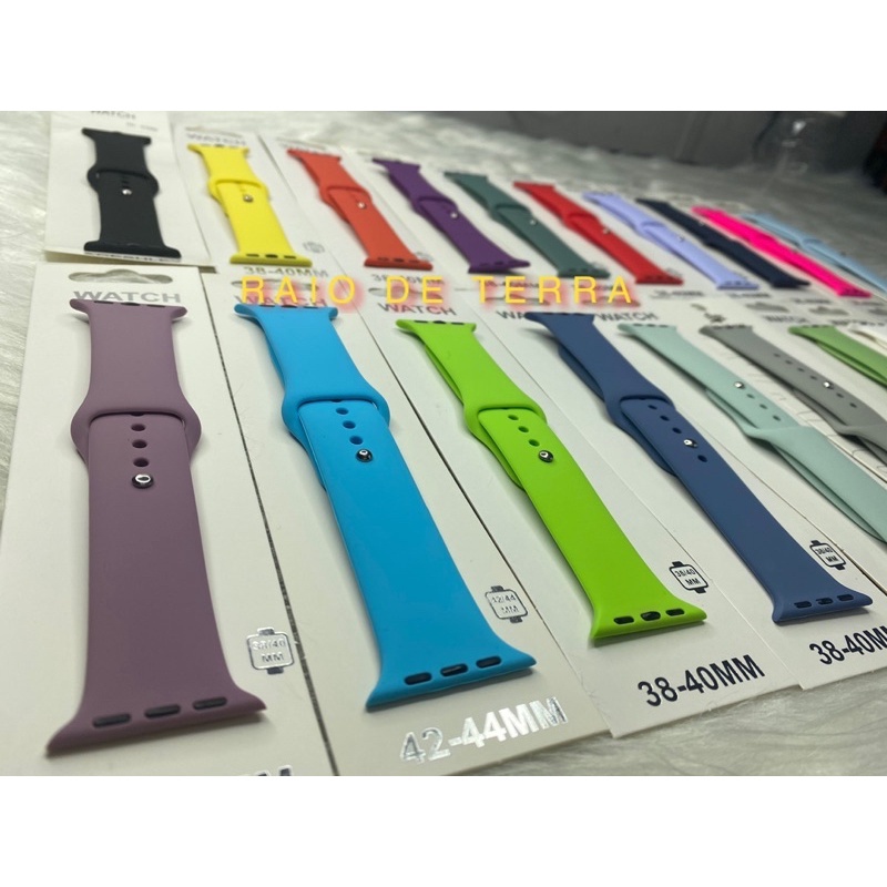 Bracelete Relógio Apple Watch Silicone Saffiano K 38 40Mm