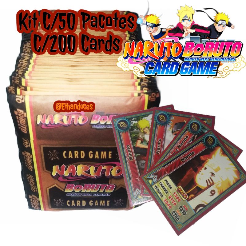 Kit 50 Pacotes Card Game Naruto C/200 Card + Chaveiro Naruto