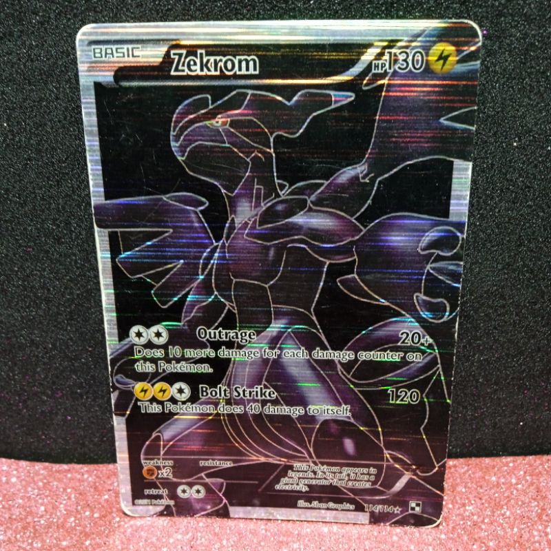Reshiram & Zekrom Full Art 113/114 114/114 Black & White Pokemon Cards EXC  TCG