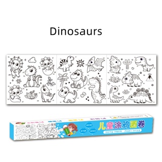 Papel para Colorir,Rolo de desenho infantil interessante 35,43 x 11,8 pol  Papel para colorir pegajoso - Conjunto de adesivos para colorir de parede  para crianças, presente de brinquedo Rianpesn