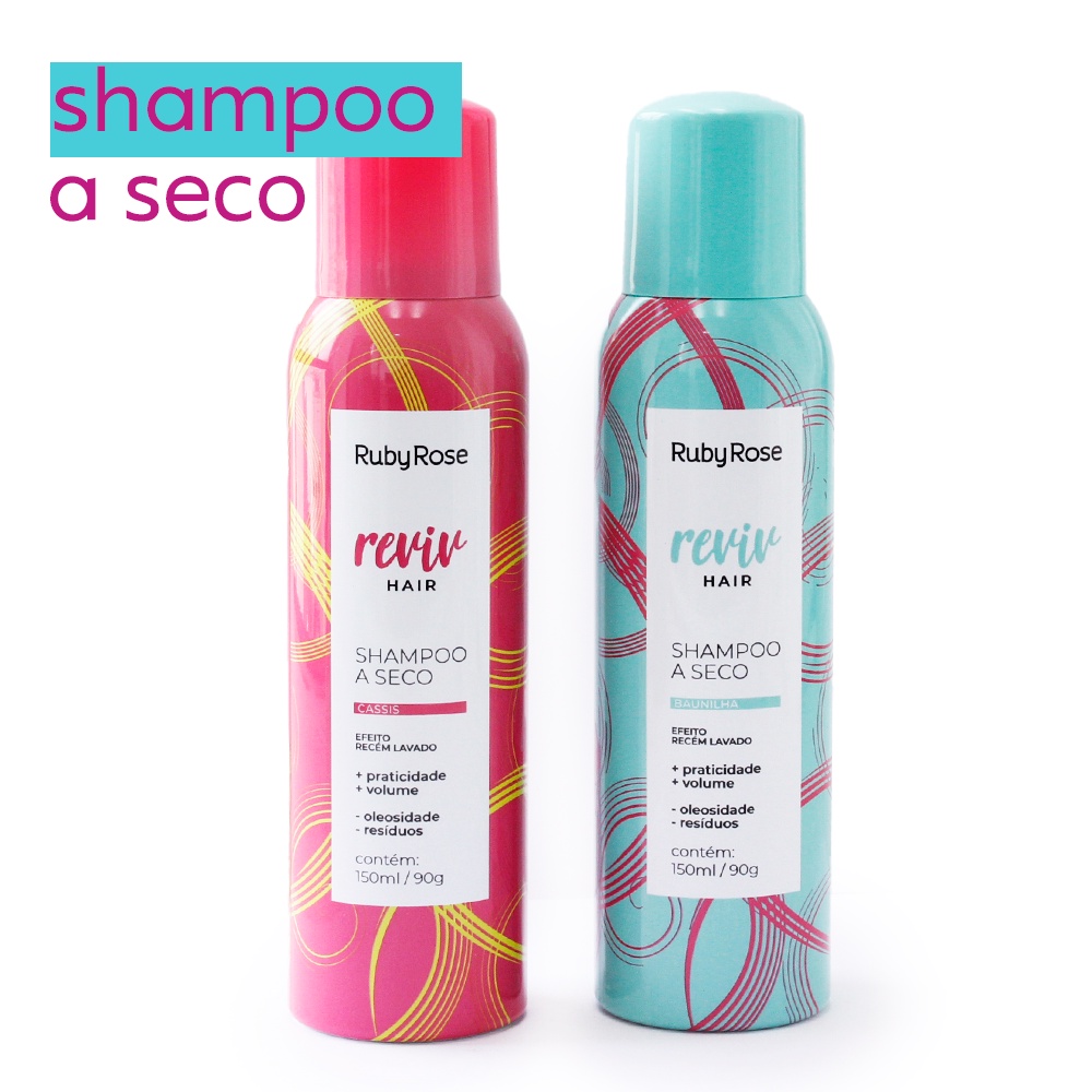 Shampoo a seco Ruby Rose Reviv Hair Baunilha - Cassis 150ml | Shopee Brasil