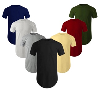 Kit 2 Camiseta Masculina Longline Lisa Overside Caimento Perfeito