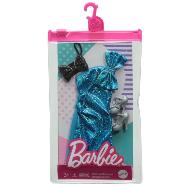 Roupa De Boneca Barbie - Vestido Azul Metálico