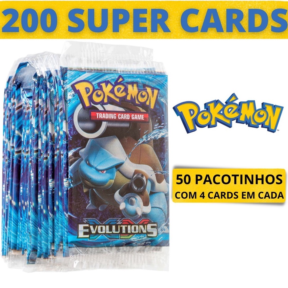 Kit 400 Cartinhas = 100 Pacotinhos Pokemon Cartinha Pequena em Promoção na  Americanas