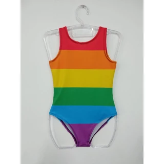 Body Feminino Lgbt Regata Arco Iris listrado colorido fantasia PRONTA ENTREGA