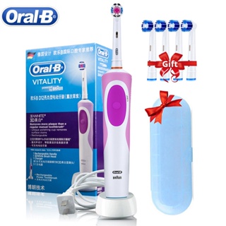 Oral B Escova De Dentes Elétrica 2D Vibração Rotativa Limpeza Carregamento Cruzado Ação Cerdas Cuidado 4 Cabeças De Presente Livre