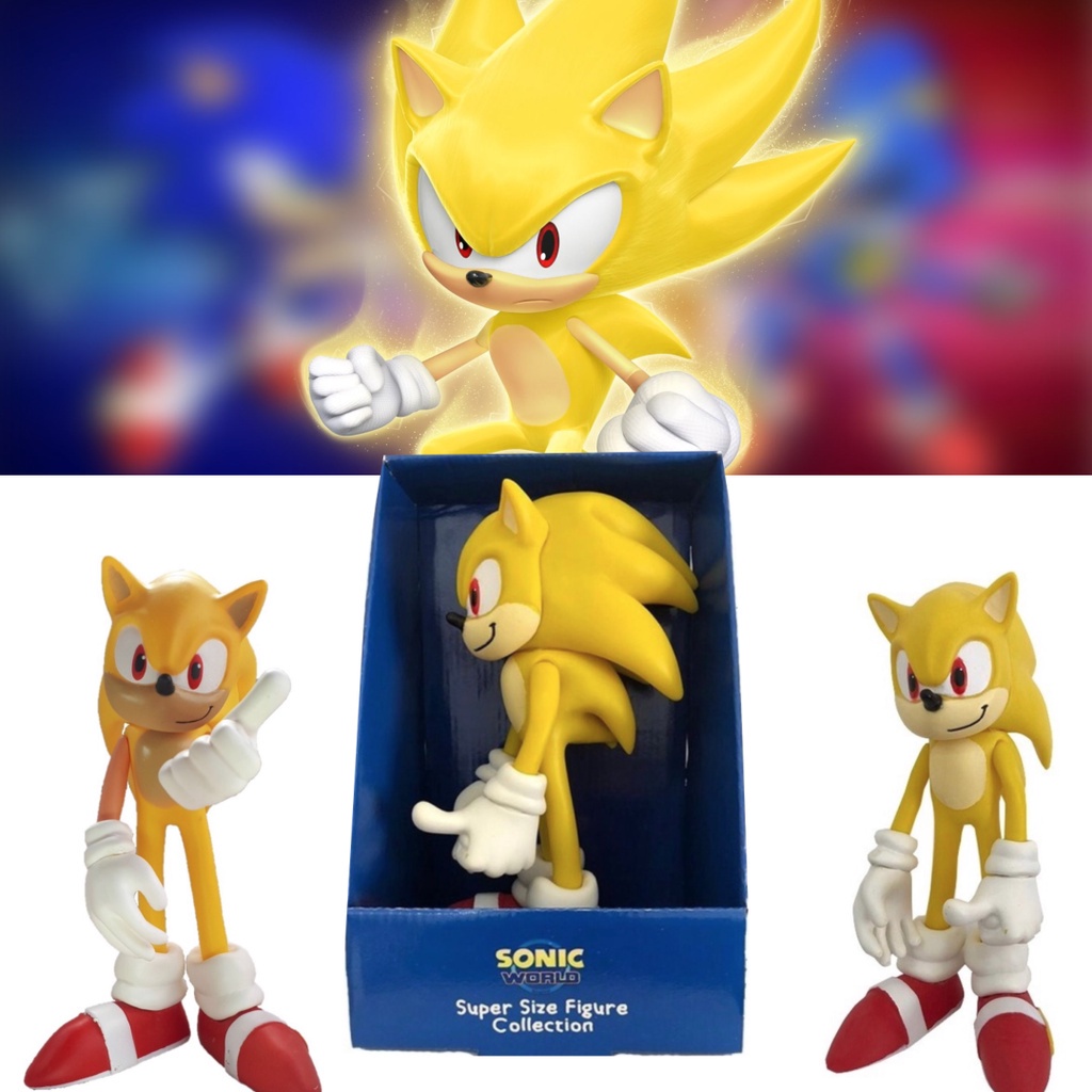 Boneco Sonic Amarelo de 20cm e 28cm Personagem Exclusivo