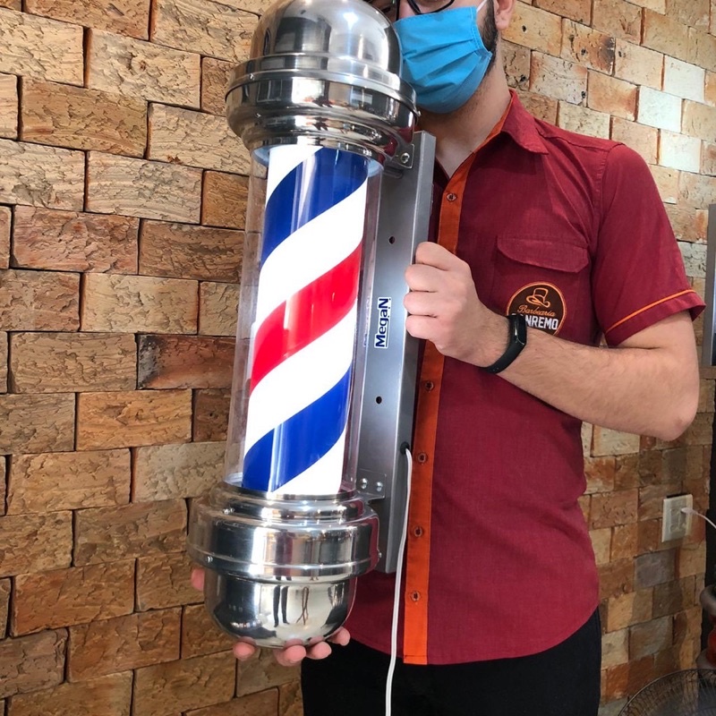 Barber Pole Luminária Barbearia 65cm Sem Globo 110v Shopee Brasil
