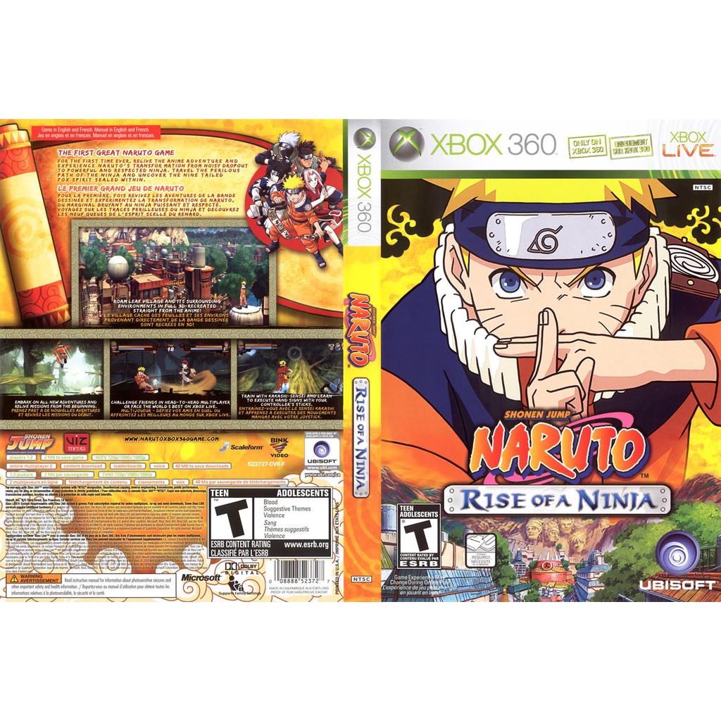 Naruto Rise Of A Ninja Xbox 360 Midia Fisica Usada Original