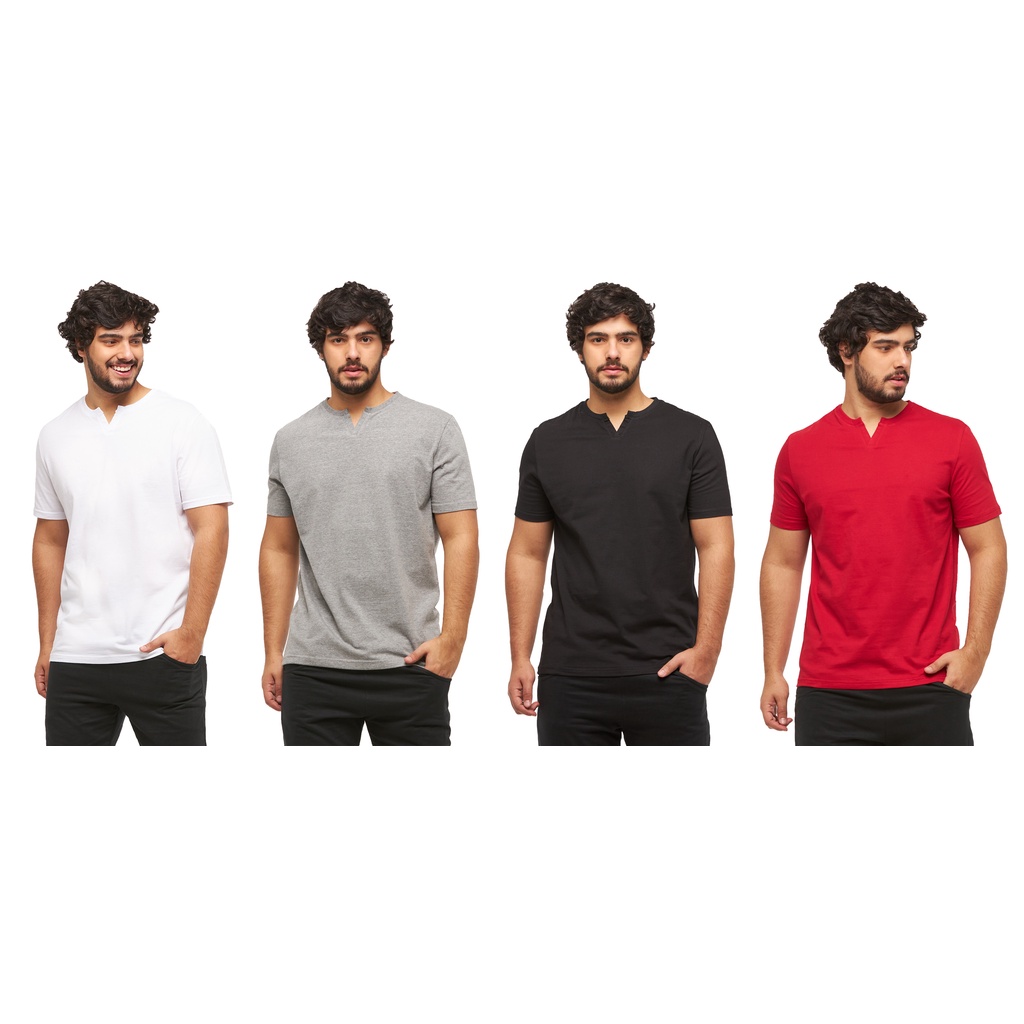 Kit 04 Camisetas Basica Masculina Gola V Konoa Algodão C3
