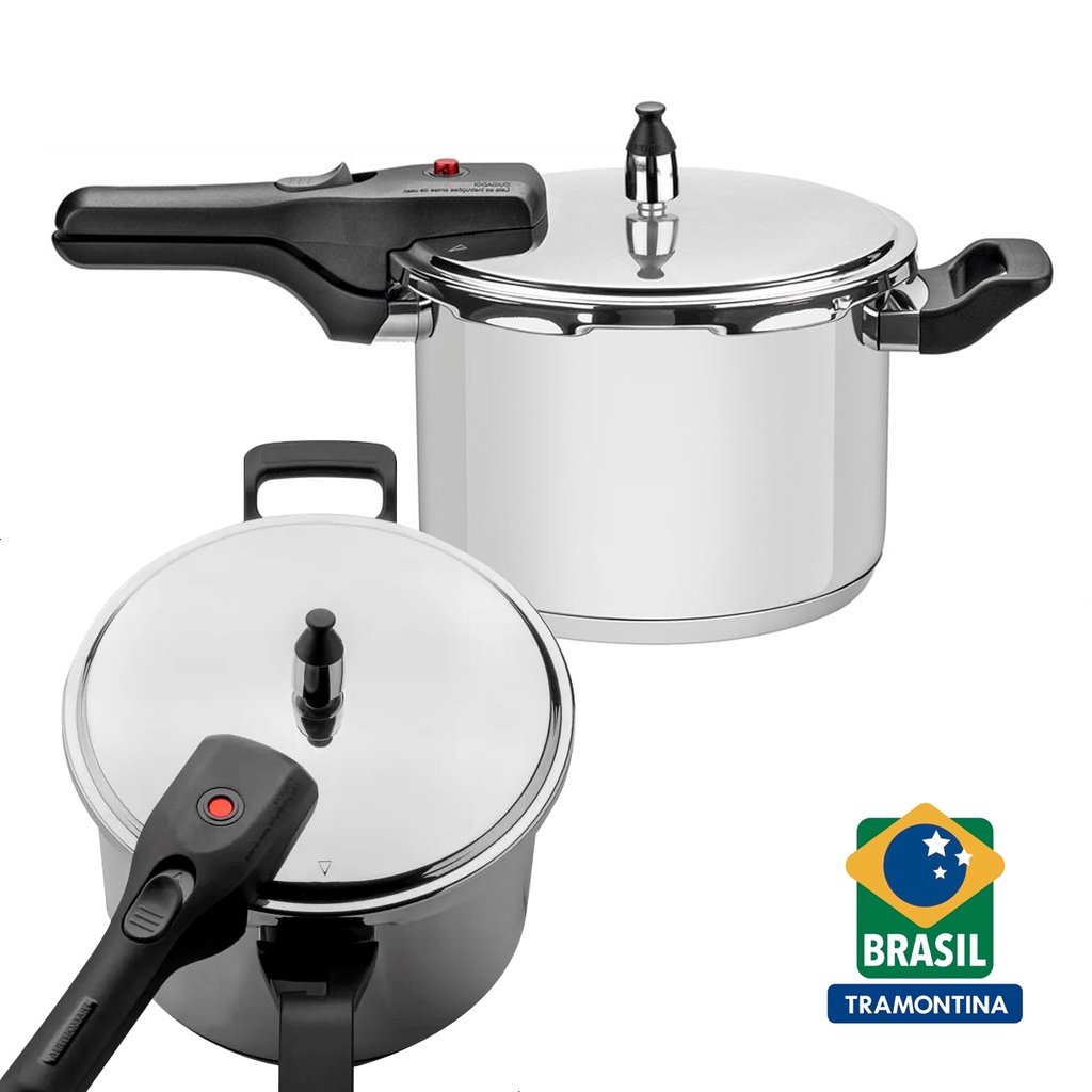 Panela De Pressão Inox Indução Brava 4,5 Litros Tramontina - Com Pino e ...