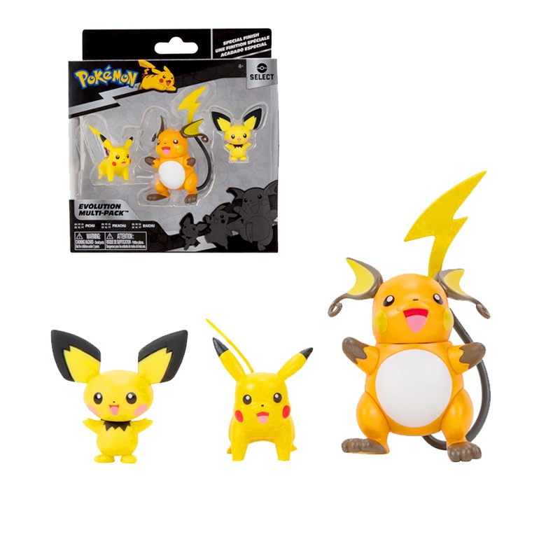 Pokemon Select Evolution Multi-Pack Pichu Pikachu e Raichu | Shopee Brasil