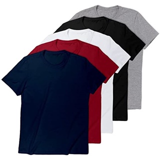 Kit 4 Camiseta Masculina Lisa Camisa Blusa Básica Casual Silk Sublimação Revenda