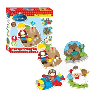 Quebra Cabeça Progressivo Pequeno Principe com 4 Quebra Cabeça Nig em Oferta na Shopee