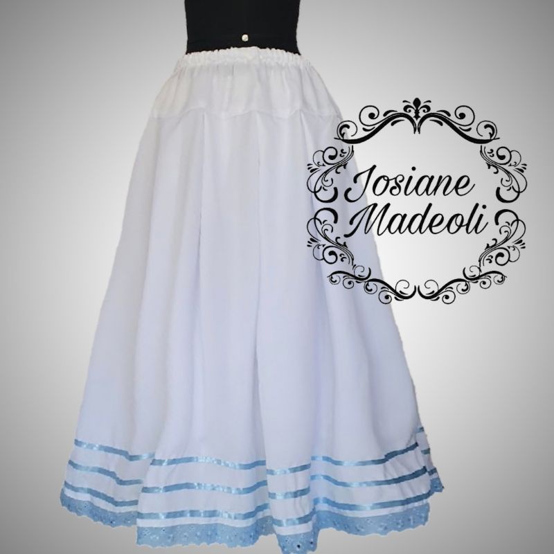Umbanda Azul Saia De Umbanda Iemanja Saia Umbanda Candomblé Branca