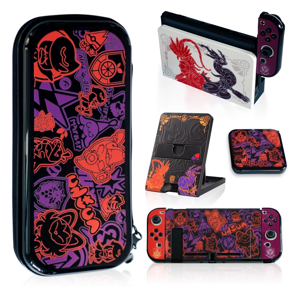 Nintendo Switch/OLED Pokémon Scarlet E Acessórios Temáticos Violeta Suporte De Bolsa Estojo Para Console/Dock/Joy-Con/Cartão De Jogos